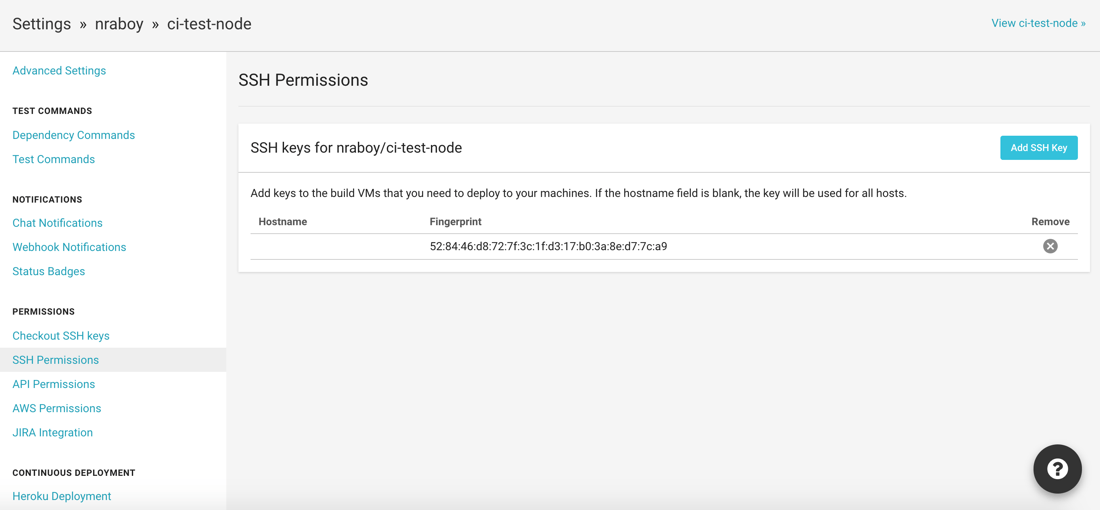 CircleCI SSH Permissions Example