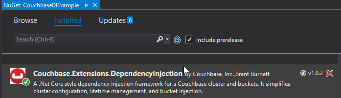 Couchbase extension for dependency injection on NuGet