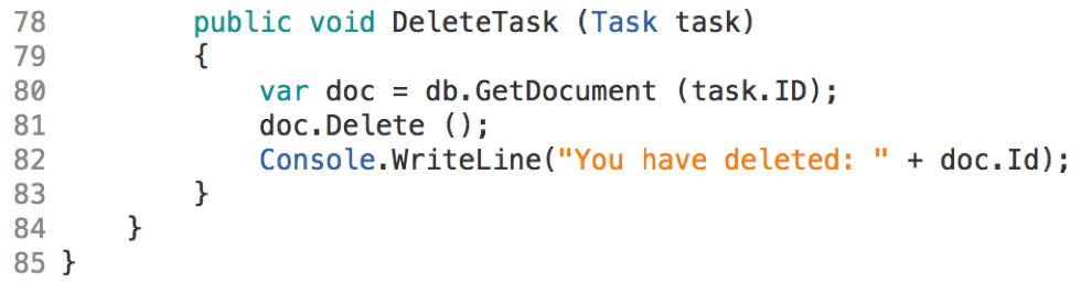 Delete task