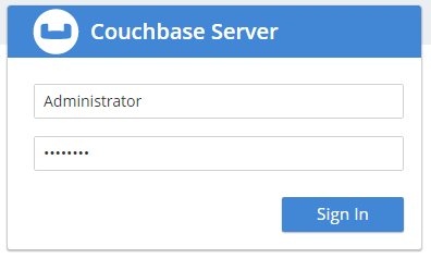 Couchbase authentication screen