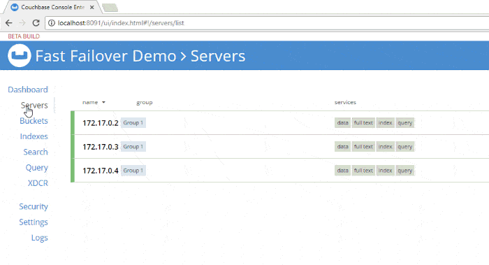 Console output from Docker