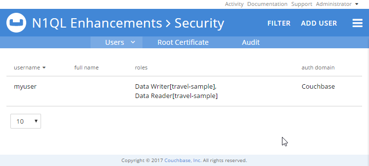 GRANT a role to a user as a N1QL enhancement