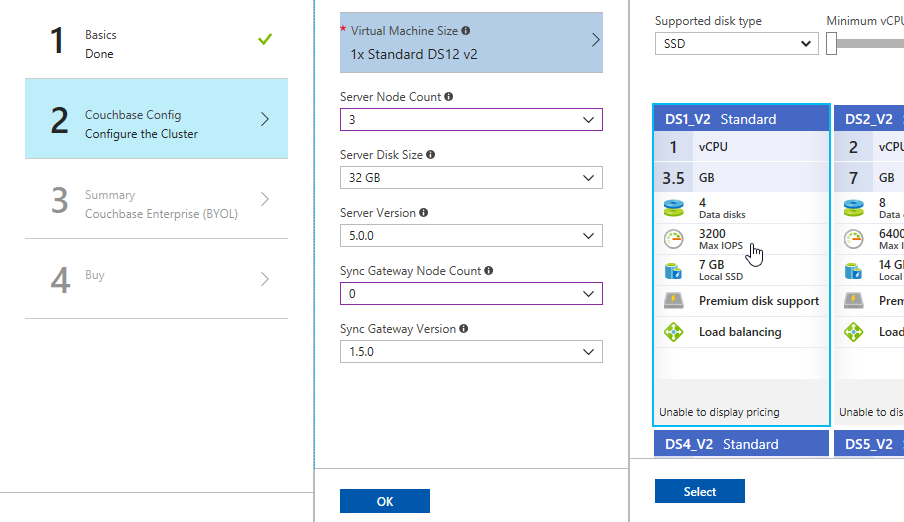 Azure step 2 - Couchbase Config