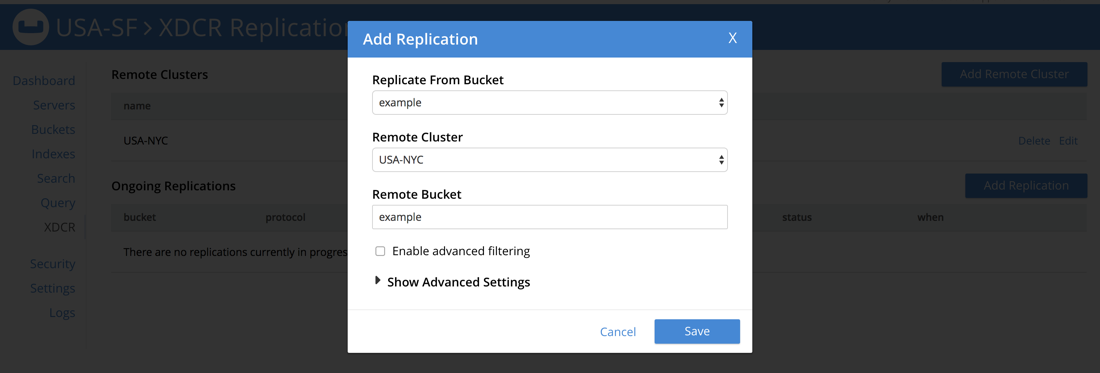 Couchbase XDCR