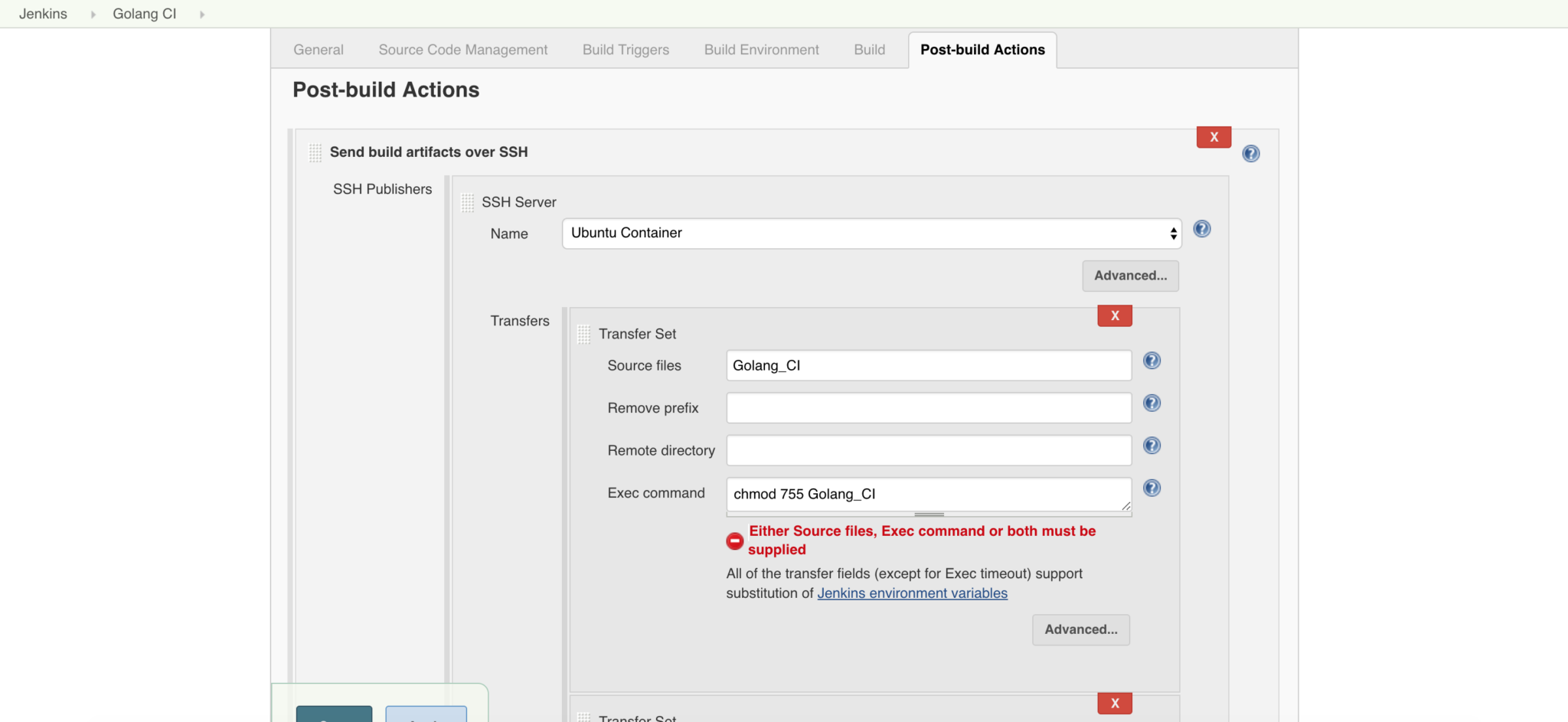 Jenkins Deploy with SSH