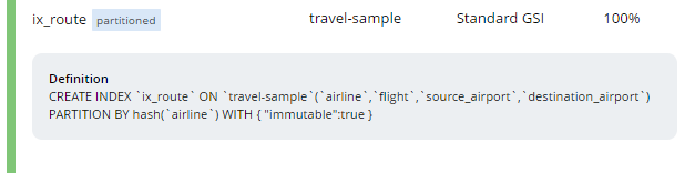 Index partitioning in Couchbase Console