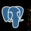 The Couchbase next to the Postgres logo with a splash of color to the right of both