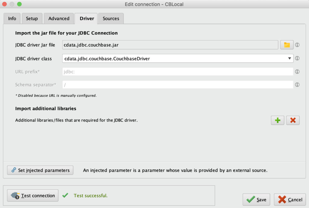 Setup RapidMiner Connection JDBC Driver for Couchbase Analytics