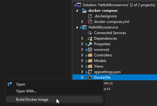 ASP.NET Core Kubernetes tutorial: Visual Studio Build Docker Image