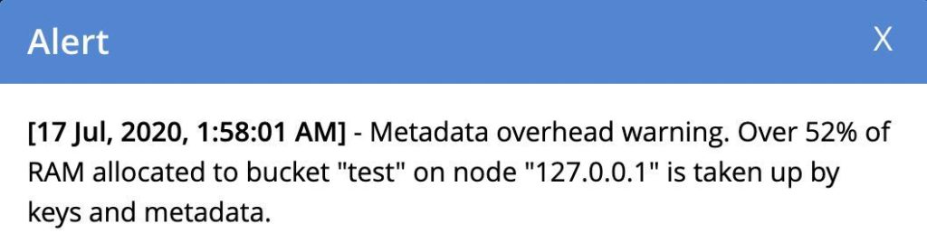 Metadata overhead warning