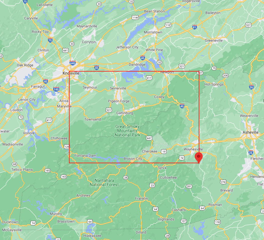 selected area for bounding box geospatial search