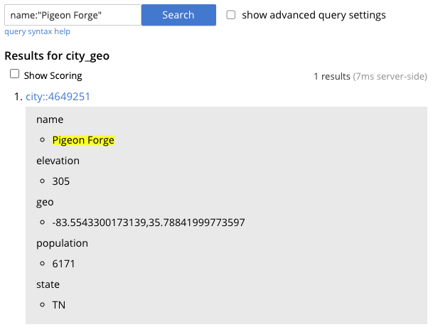 testing the city_geo index