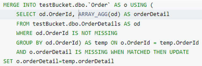 a N1QL statement for merge query remove limit clause to update documents