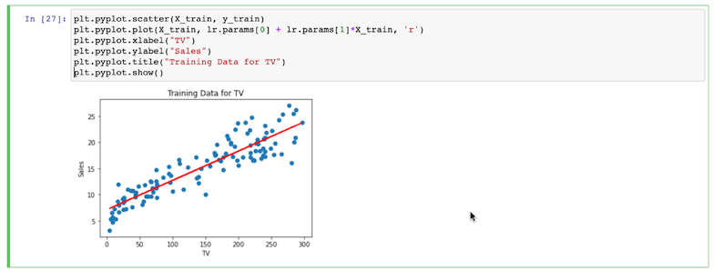 Training data in a Jupyter notebook