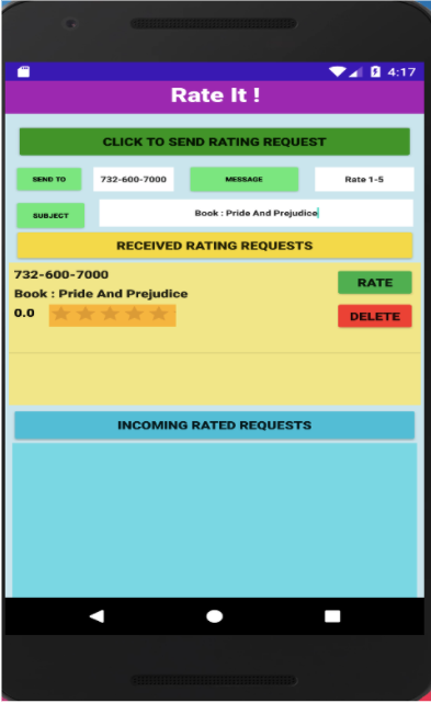Receiving a messaging in the sample mobile app