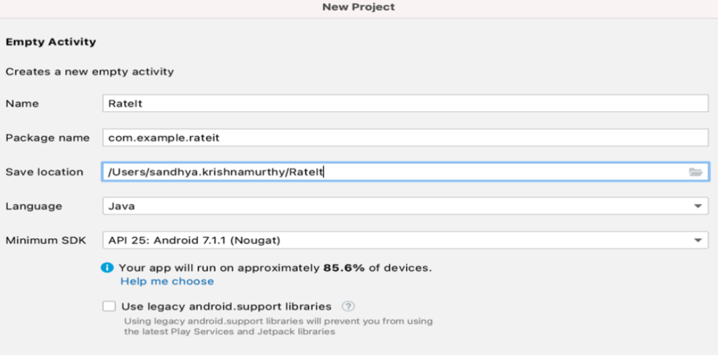 Android Studio project settings