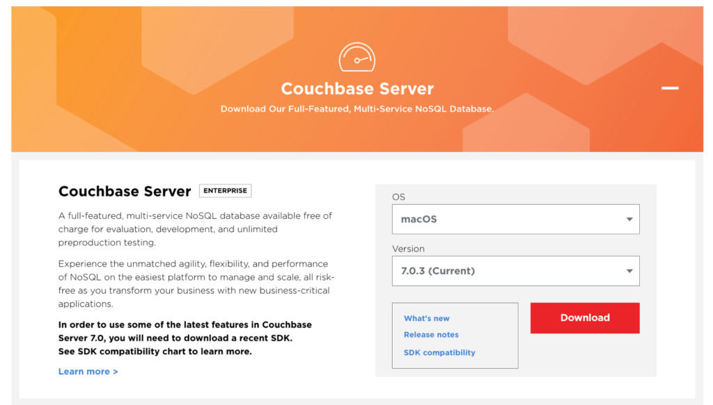 Couchbase Server download page