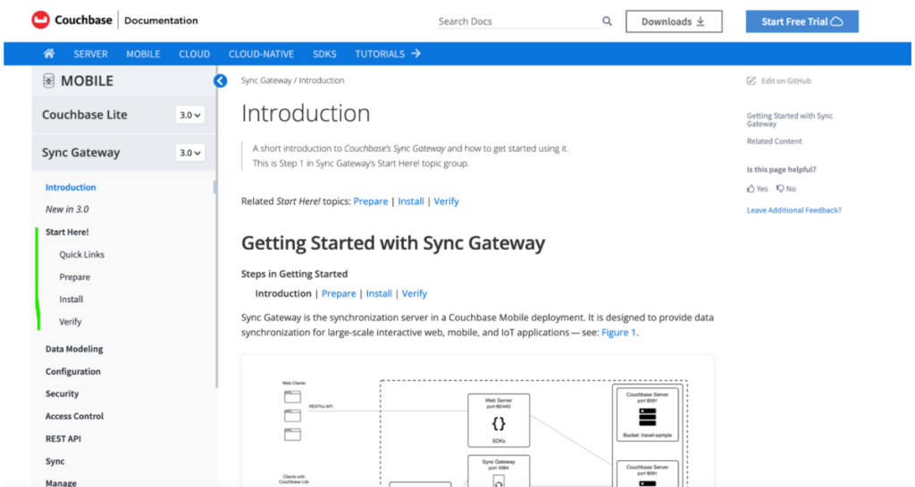 Couchbase Sync Gateway setup docs