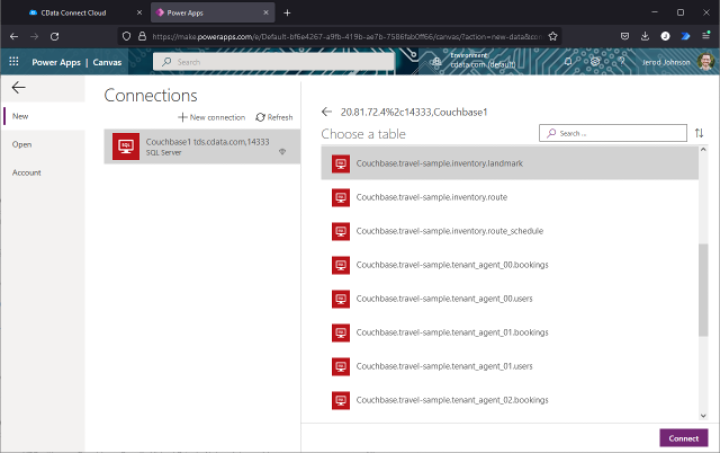 Choose your CData Connect Cloud Couchbase connection