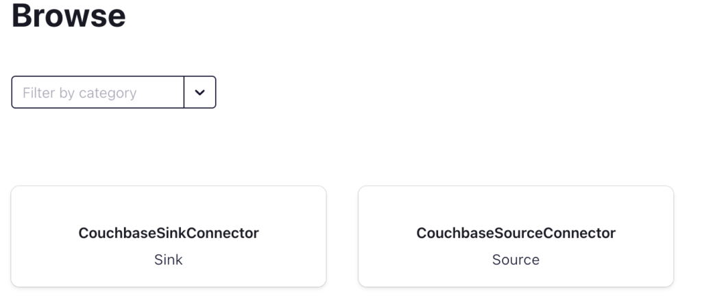 Couchbase sink and source connectors added to Confluent control panel UI