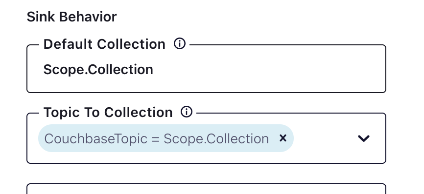 Configure sink behavior and Couchbase collection