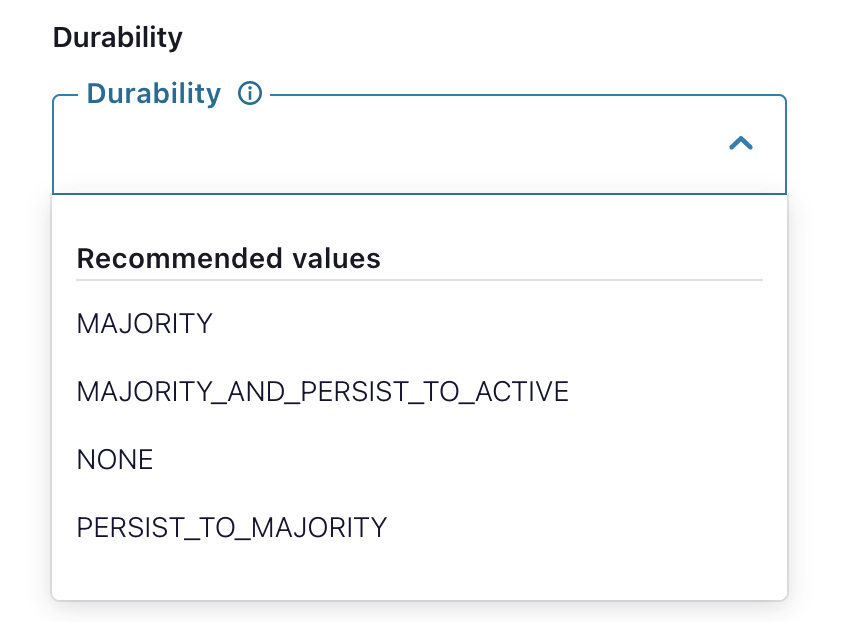 Setting Couchbase durability options for Confluent