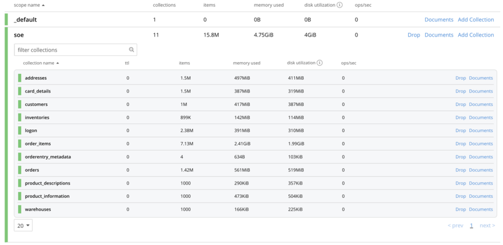 Couchbase collections set up for Oracle schema import