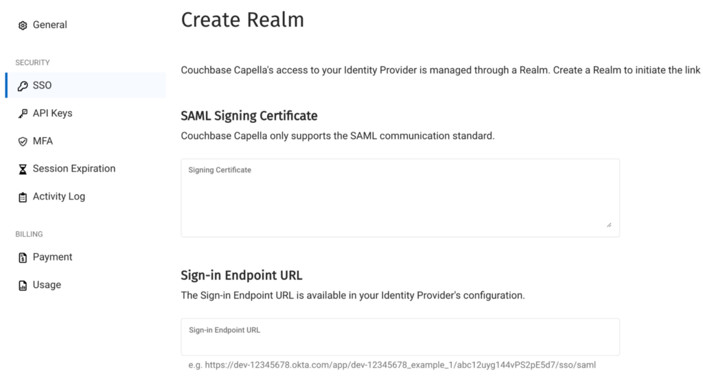 Create a realm in Capella