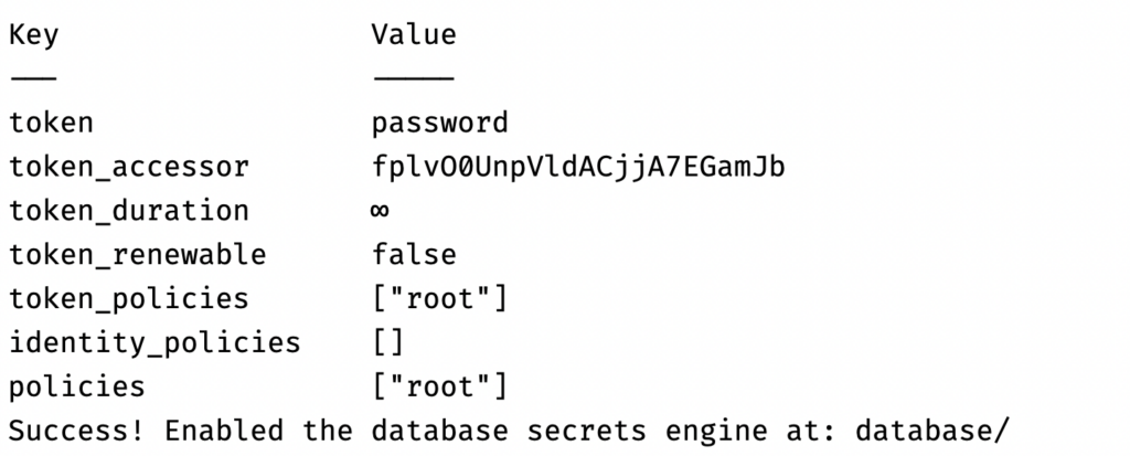 Enable Database Secrets