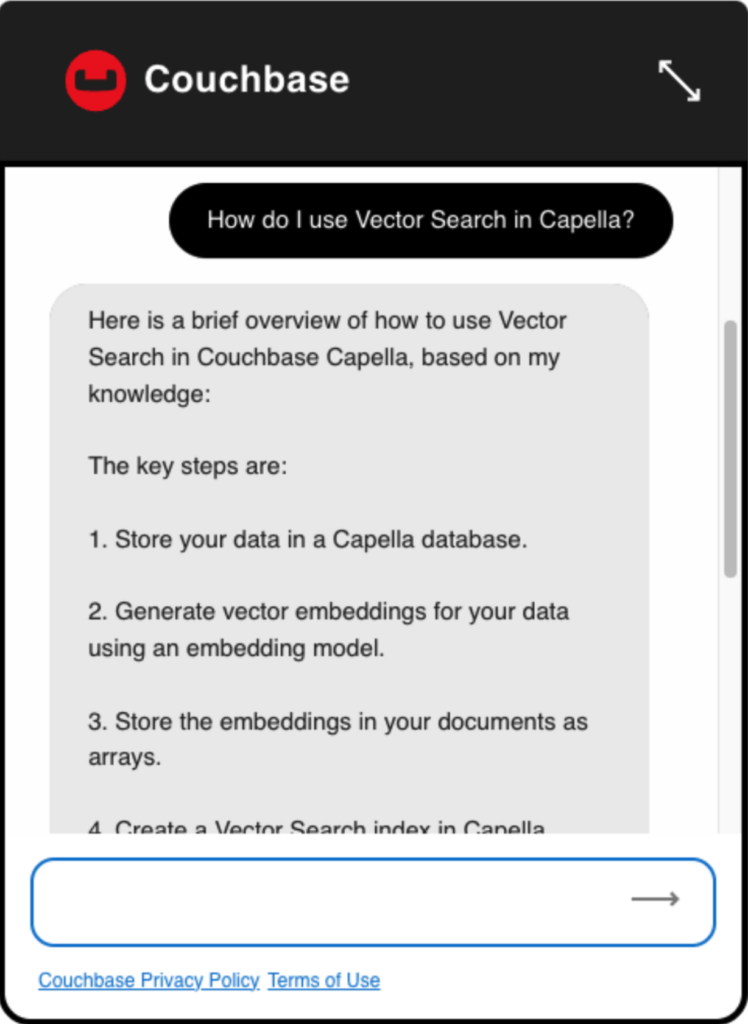 Couchbase Example Meet Couchbase Docs Chatbot: Our AI-Powered Doc Assistant