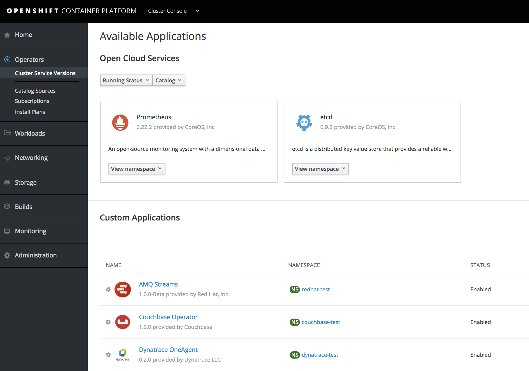 Red Hat of OpenShift Container Platform 3.11 version