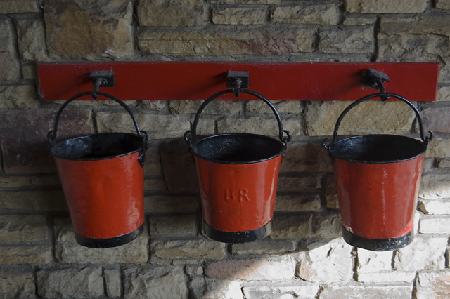 Fire buckets Image Licensed through Creative Commons via Paul Harrop - http://www.geograph.org.uk/photo/2666296