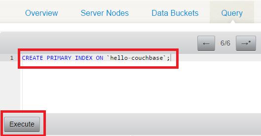 Create a primary index on a Couchbase bucket