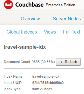 Full Text Search indexing in progress