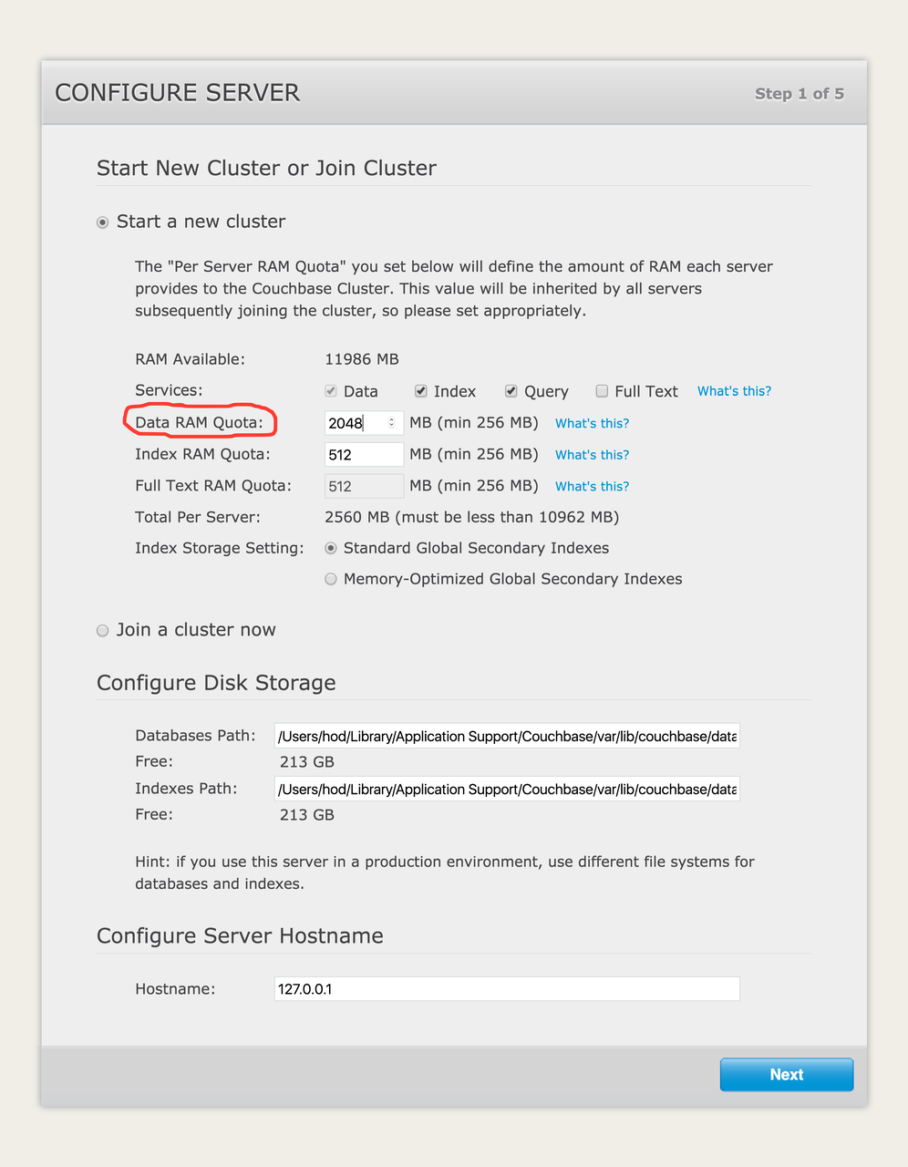 Couchbase Server Installation Step 1