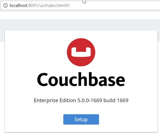 Couchbase Server 5.0 Setup Screen