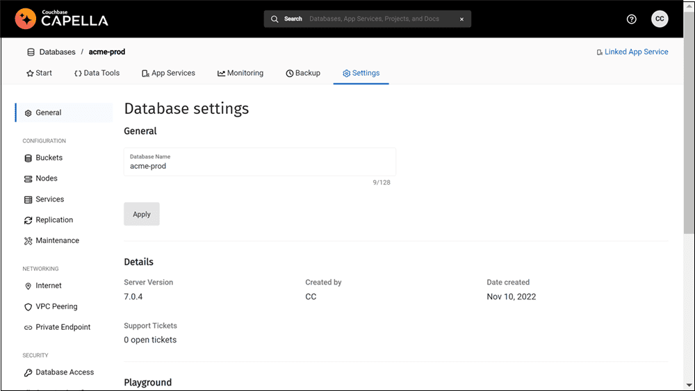 capella-refresh-4-Databse-Configuración