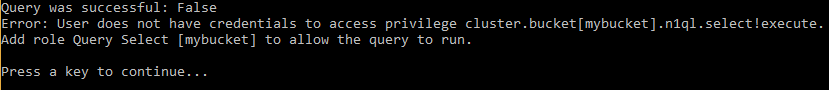 No authorization for running a query