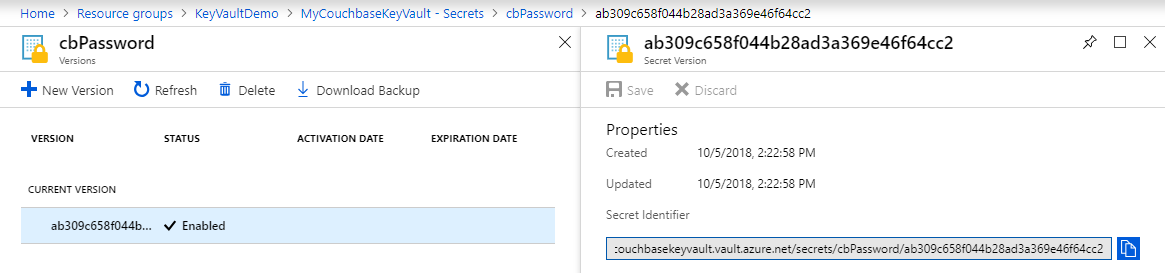 Azure Key Vault URIs