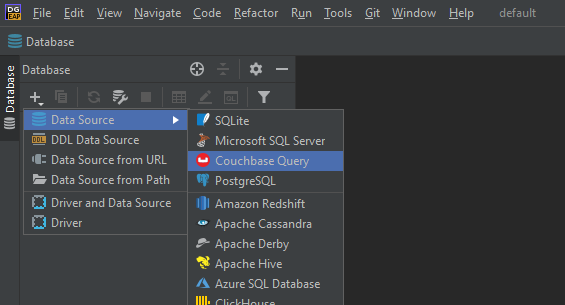 New Data Source in DataGrip