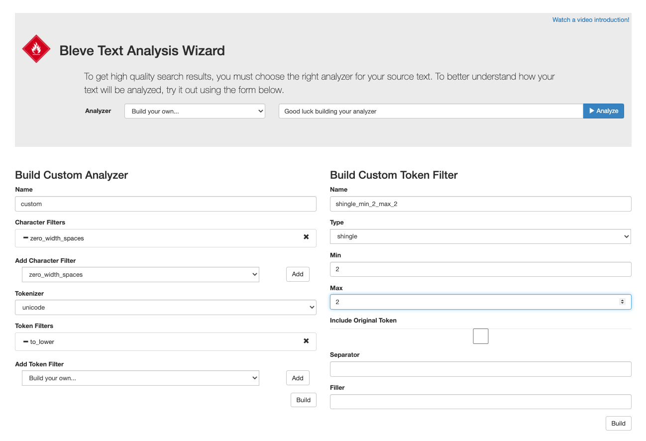 Bleve Text Analysis Wizard