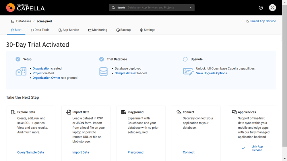 Capella start page