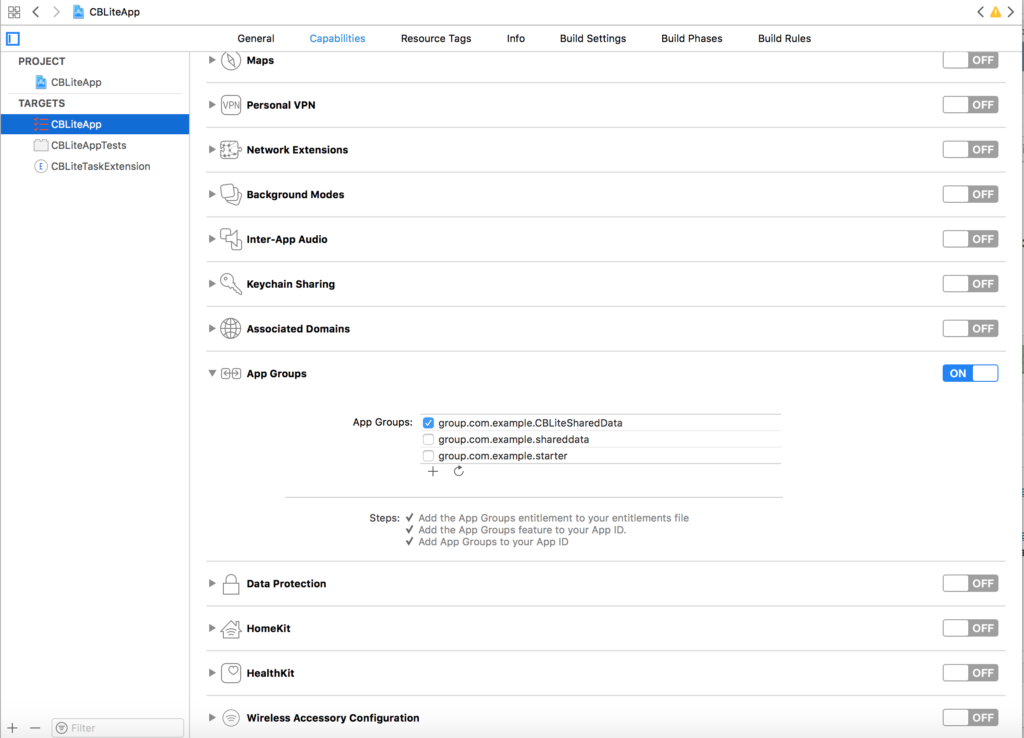 Enabling App Group