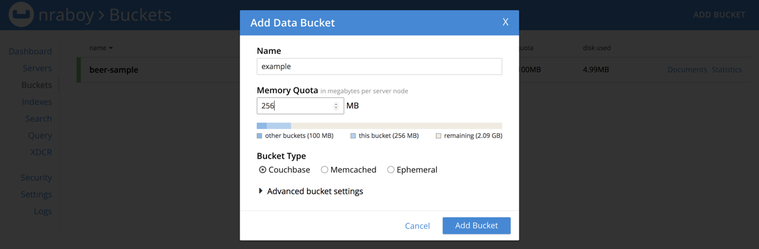 Couchbase Example Bucket