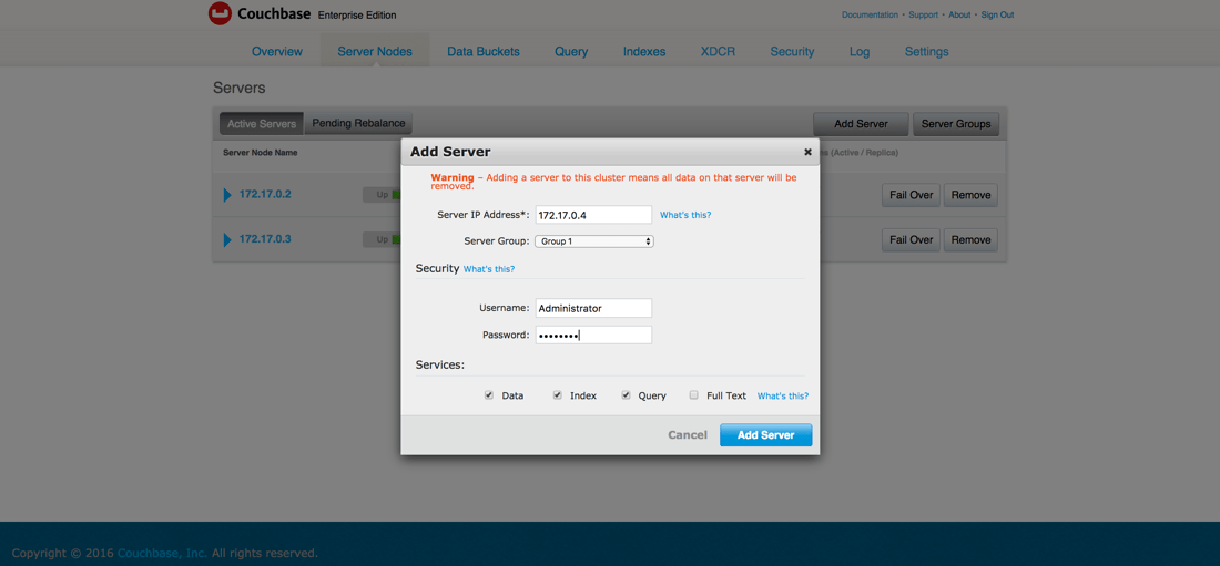 Join Couchbase Cluster