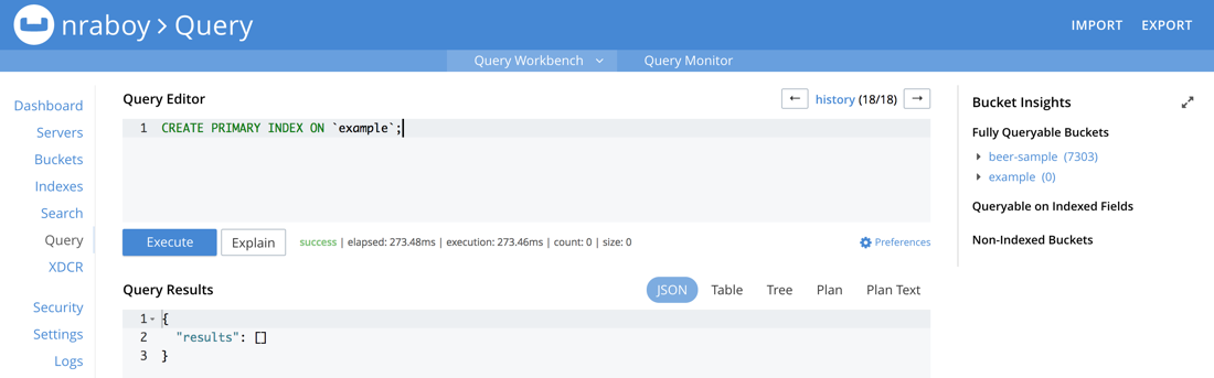 Couchbase N1QL Primary Index