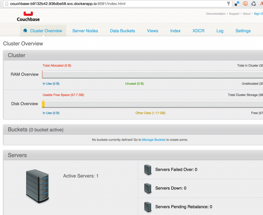 Docker Cloud Couchbase Web Console