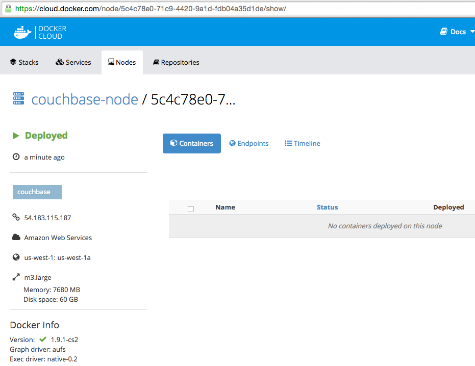 Docker Cloud Created Node
