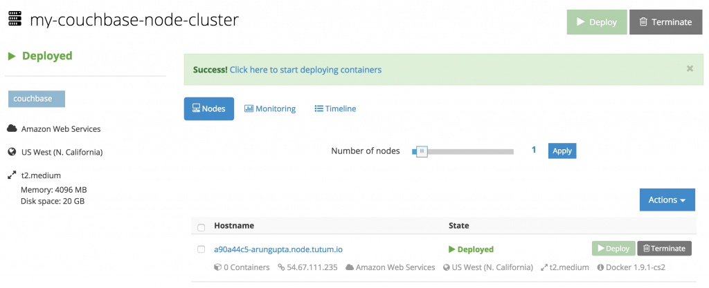 Docker Tutum Node Created