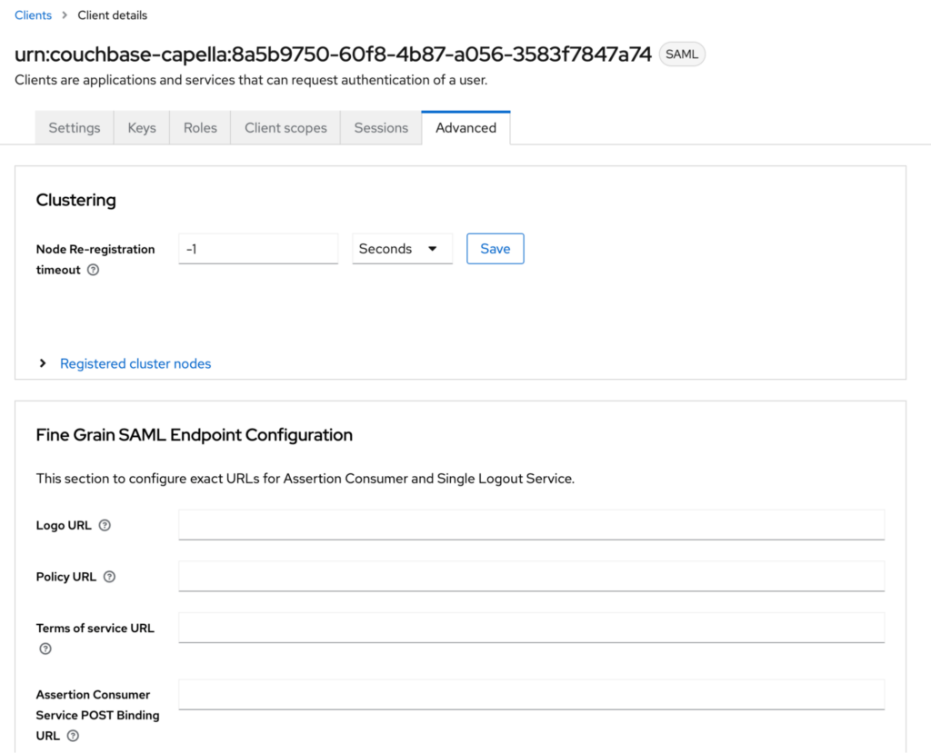 Configure the Keycloak SAML client